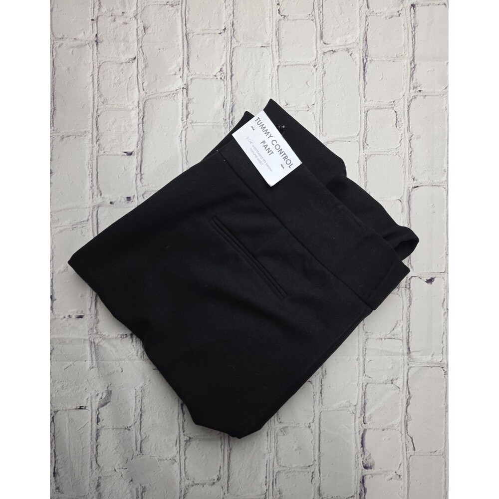 Tahari‎ Women's Sz 10 Black Mid Rise Tummy Control Straight Leg Slacks